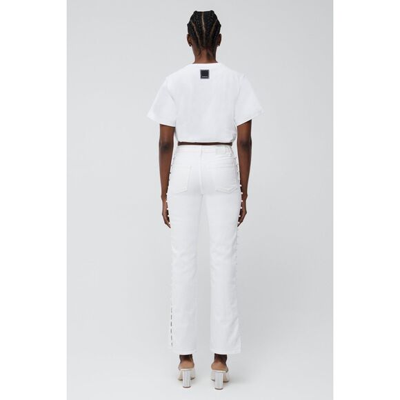 NWT Simkhai Basic Crew Neck Pullover 3/4 Sleeve T Shirt White Size Large $155 - Picture 2 of 10